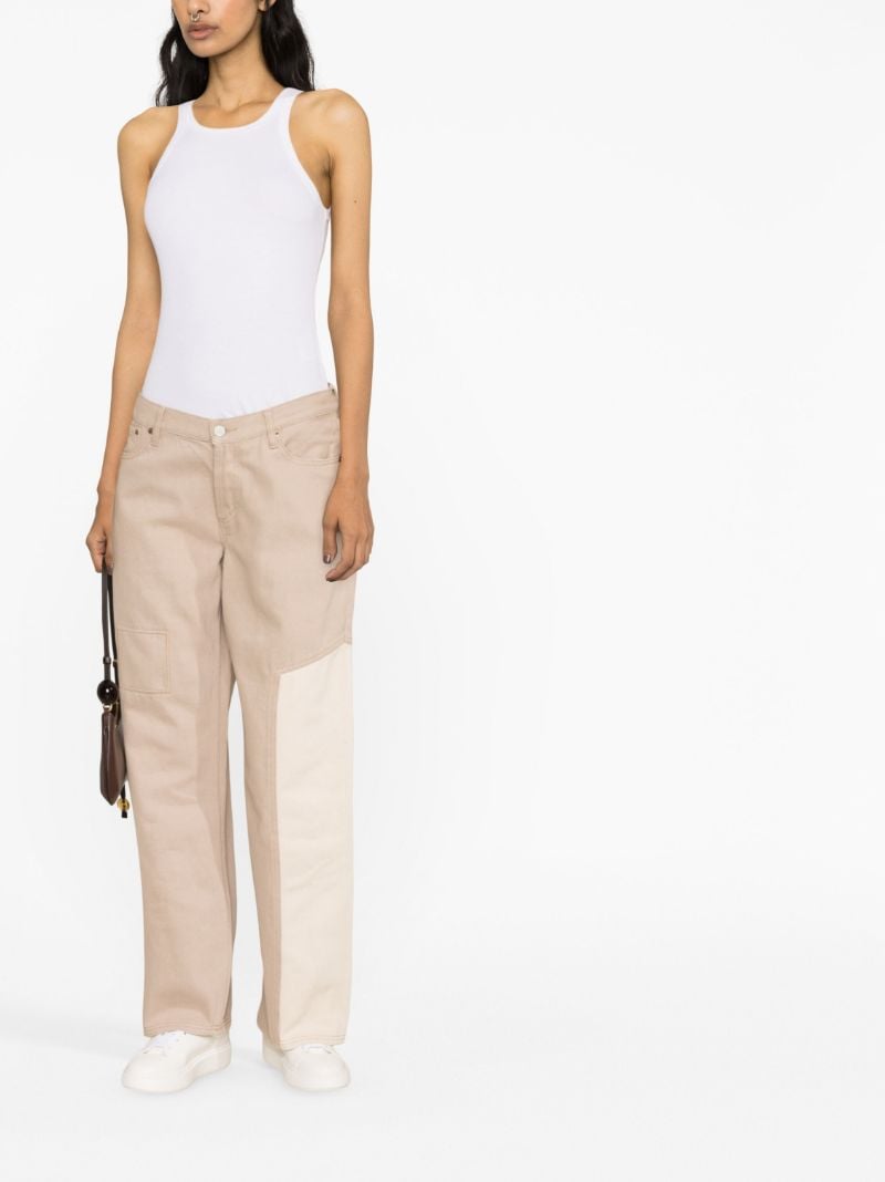 Neutral Skater Panelled Wide-leg Jeans