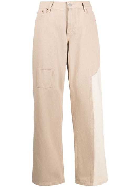 Neutral Skater Panelled Wide-leg Jeans