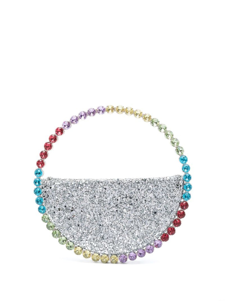 Silver Eternity Glitter Clutch Bag