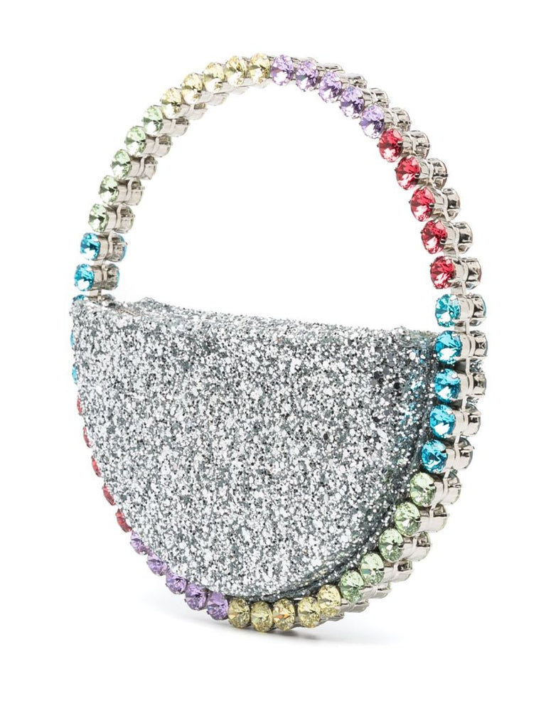 Silver Eternity Glitter Clutch Bag