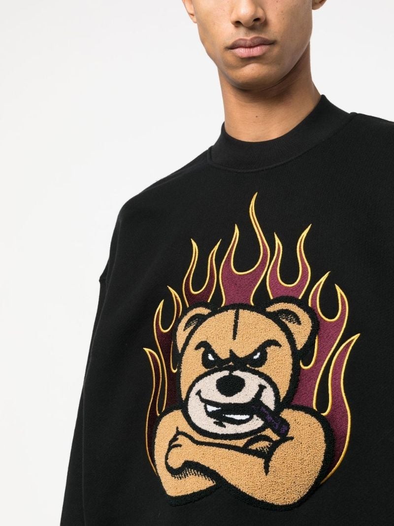 Black Graphic-print Crew-neck Sweatshirt
