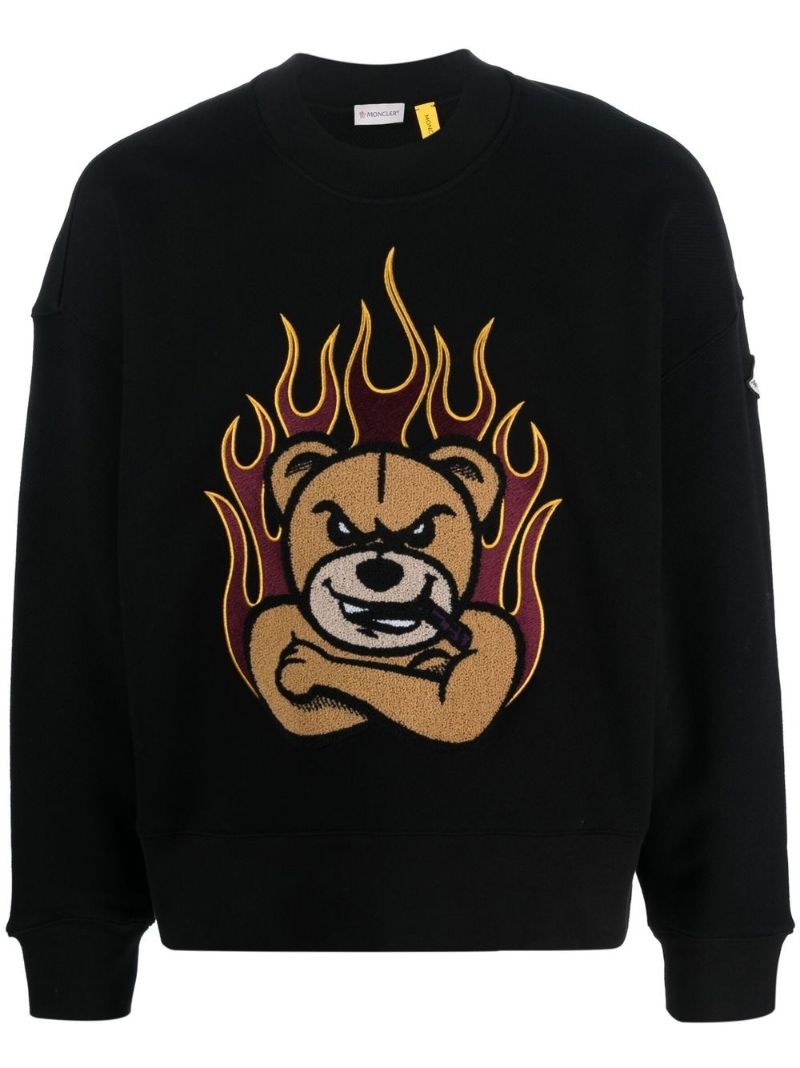 Black Graphic-print Crew-neck Sweatshirt