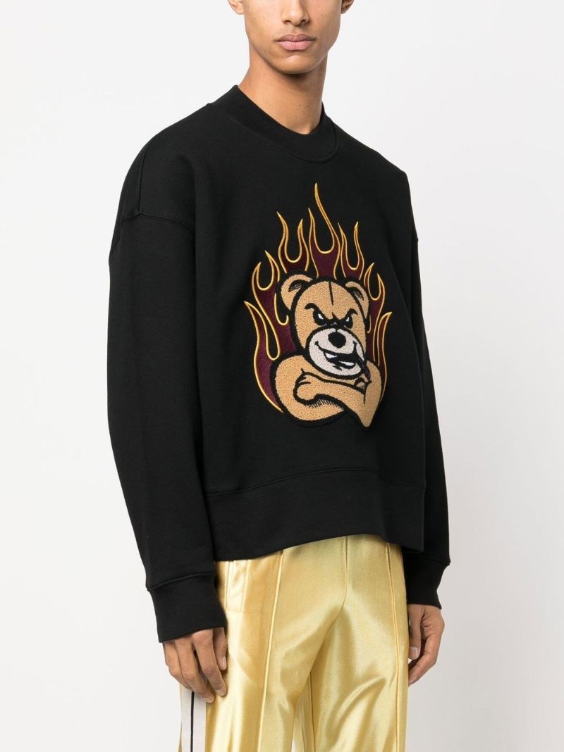 Black Graphic-print Crew-neck Sweatshirt