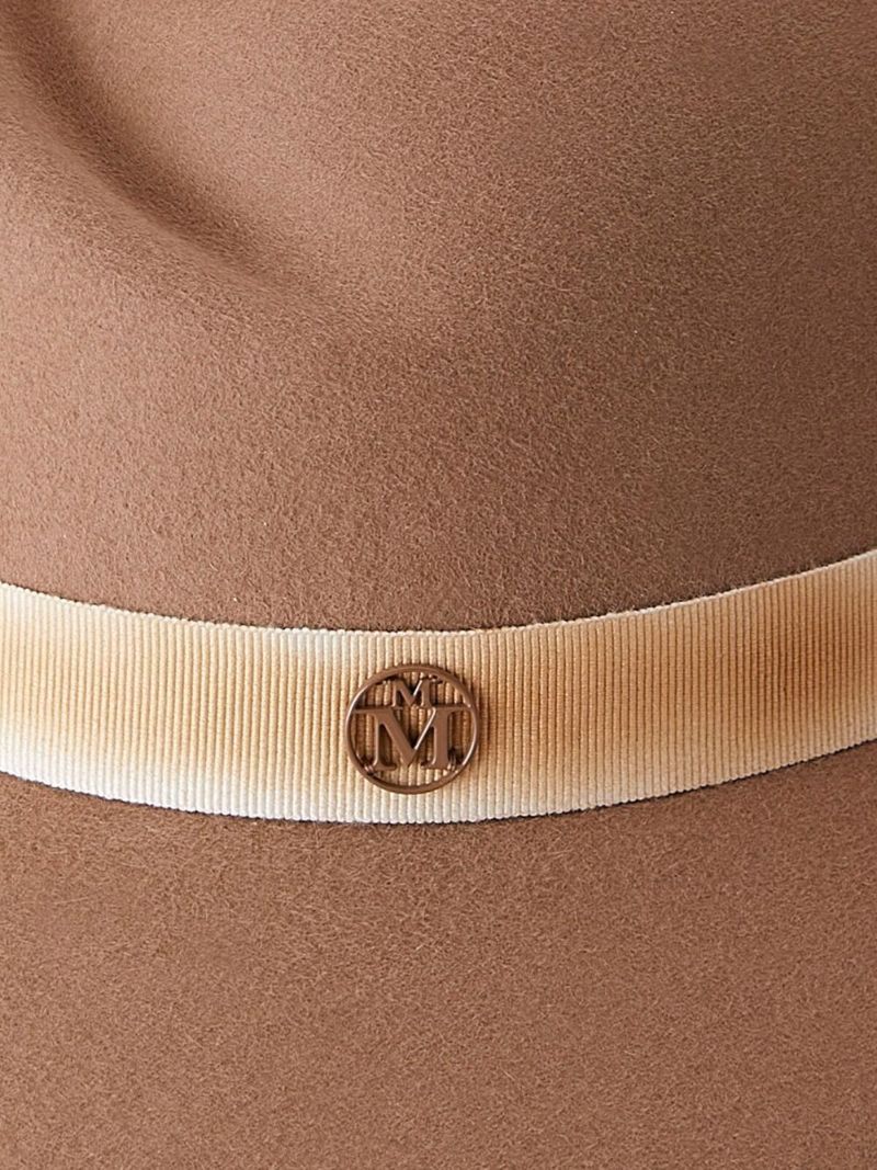 Brown Virginie Logo Detail Fedora Hat