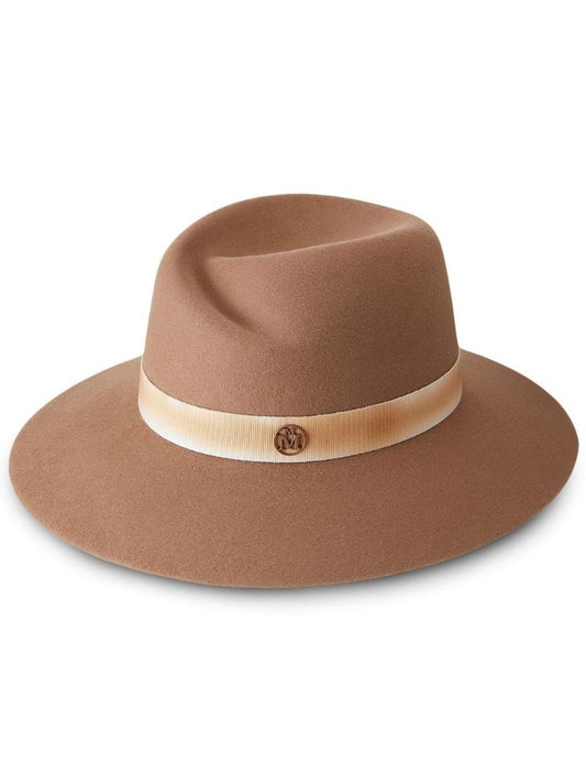 Brown Virginie Logo Detail Fedora Hat