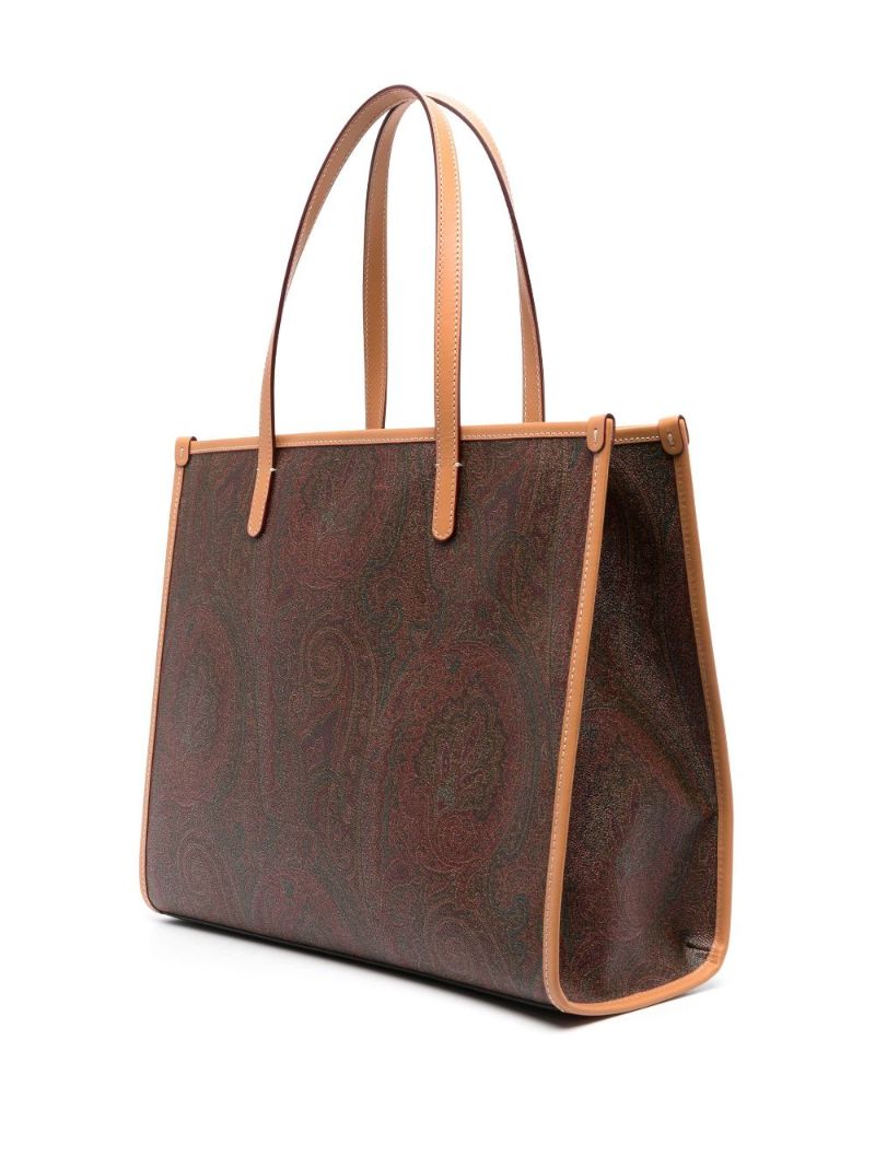 Red Paisley Print Tote Bag