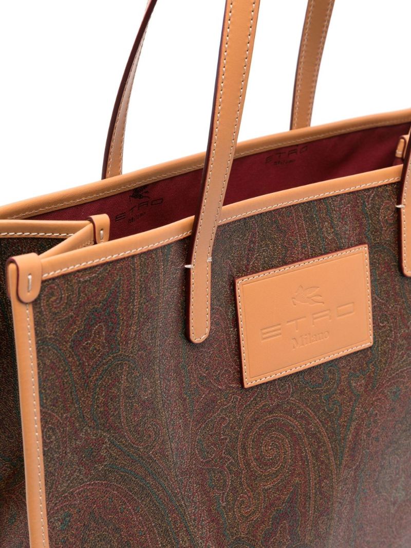 Red Paisley Print Tote Bag