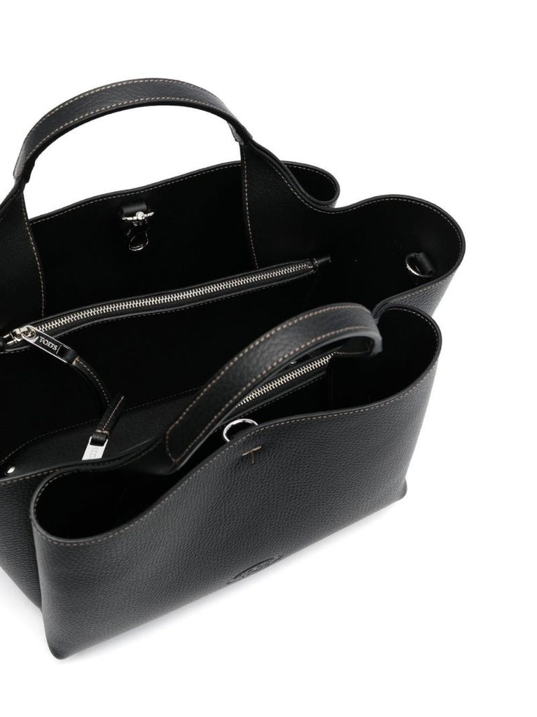 Black Leather Tote Bag