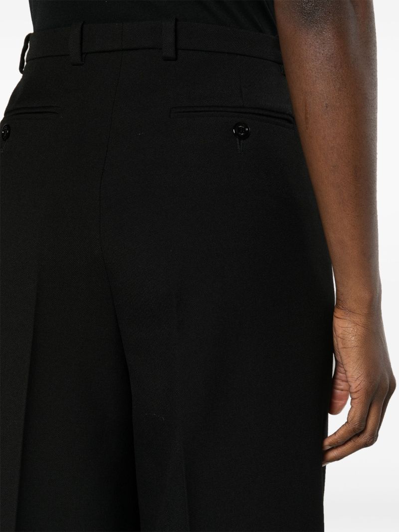 Black Wide-leg Wool Trousers