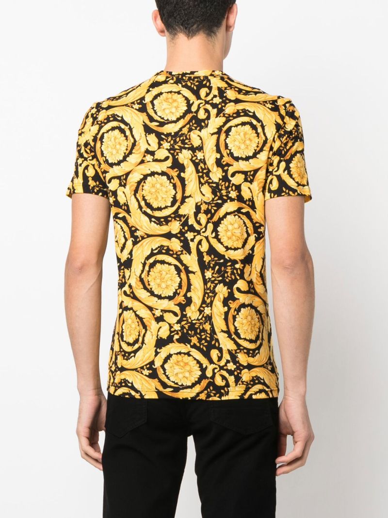 Black Barocco Print T-shirt