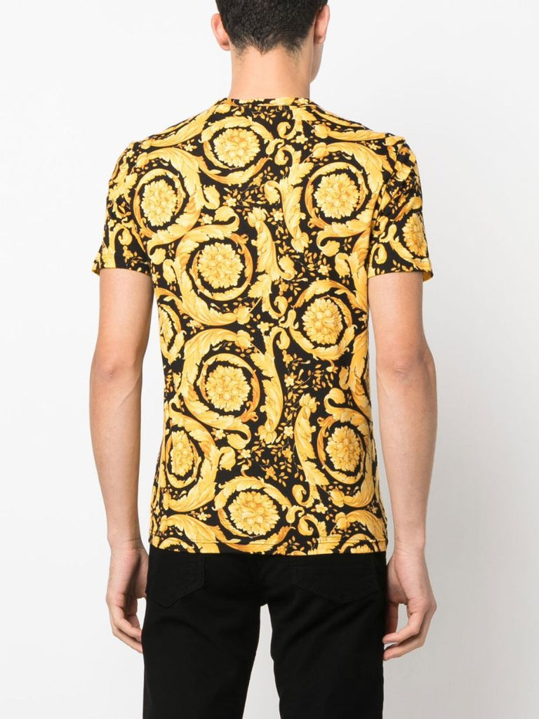 Black Barocco Print T-shirt