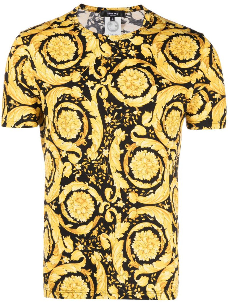 Black Barocco Print T-shirt
