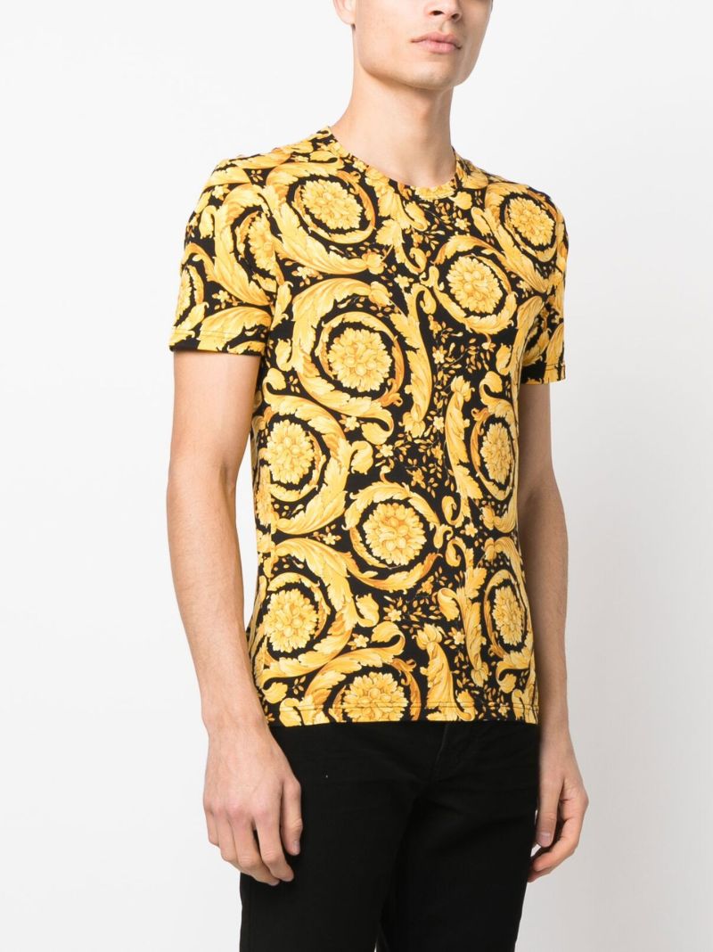 Black Barocco Print T-shirt