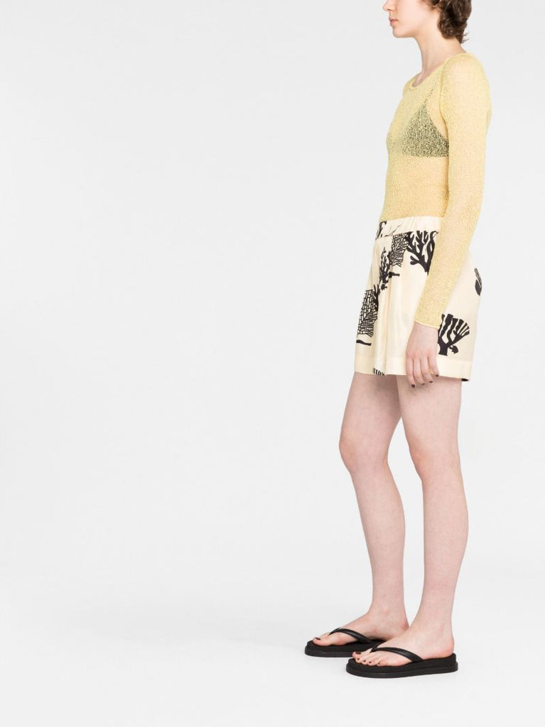 Yellow Beckie Open-knit Top