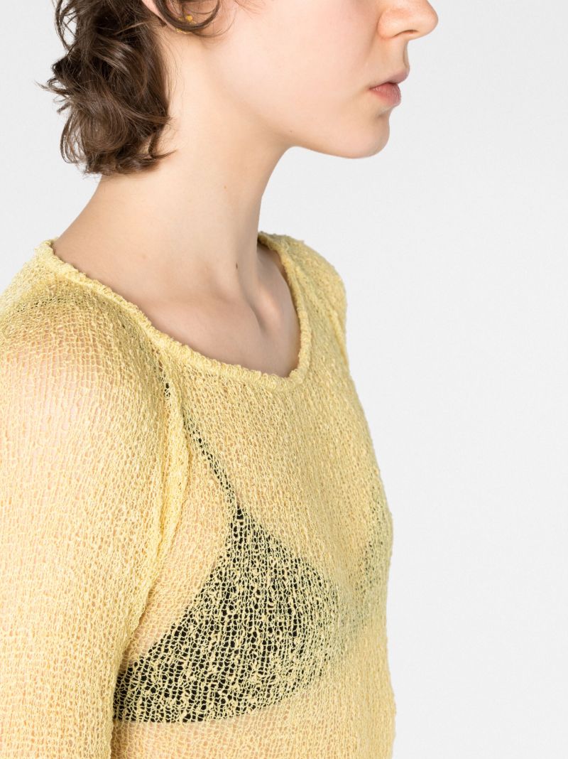 Yellow Beckie Open-knit Top