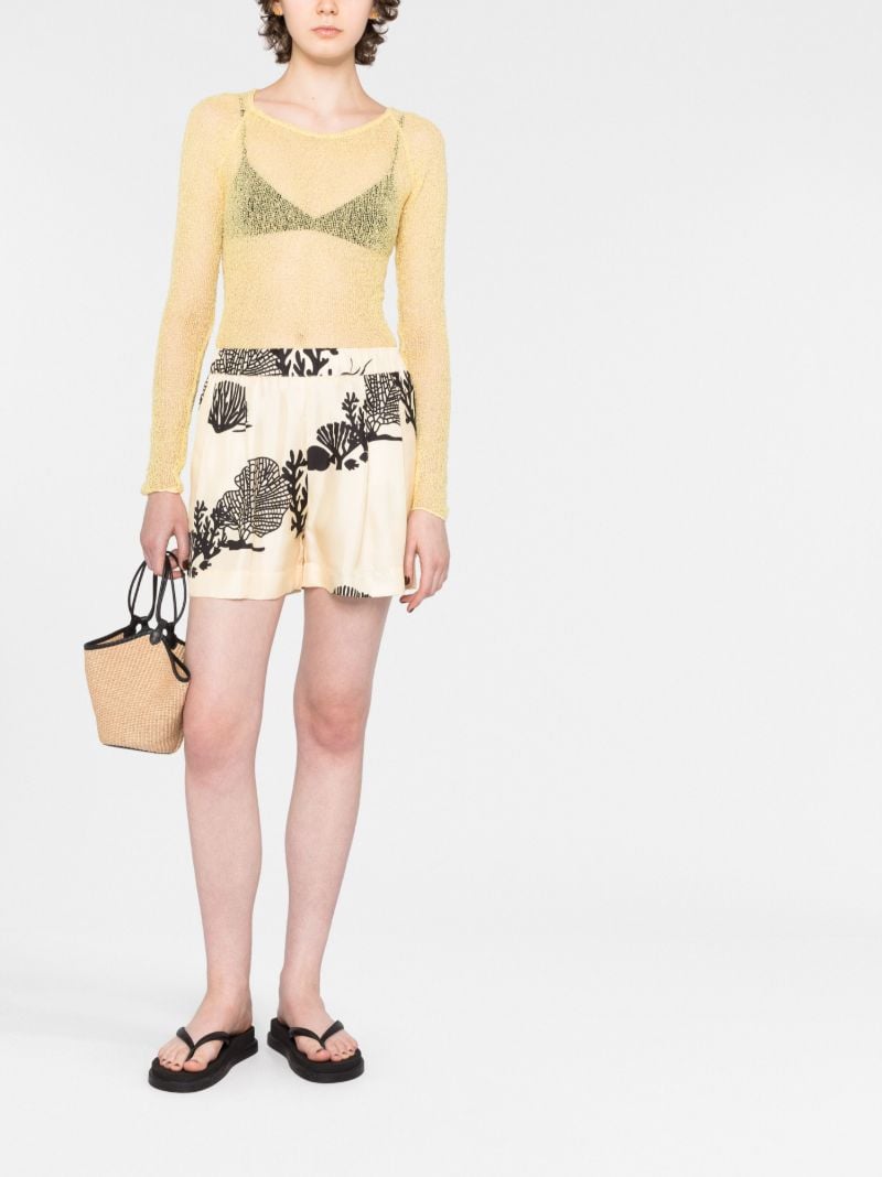 Yellow Beckie Open-knit Top