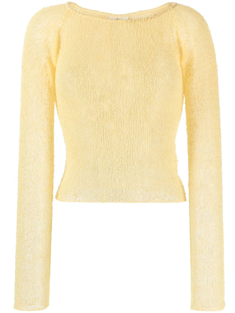 Yellow Beckie Open-knit Top