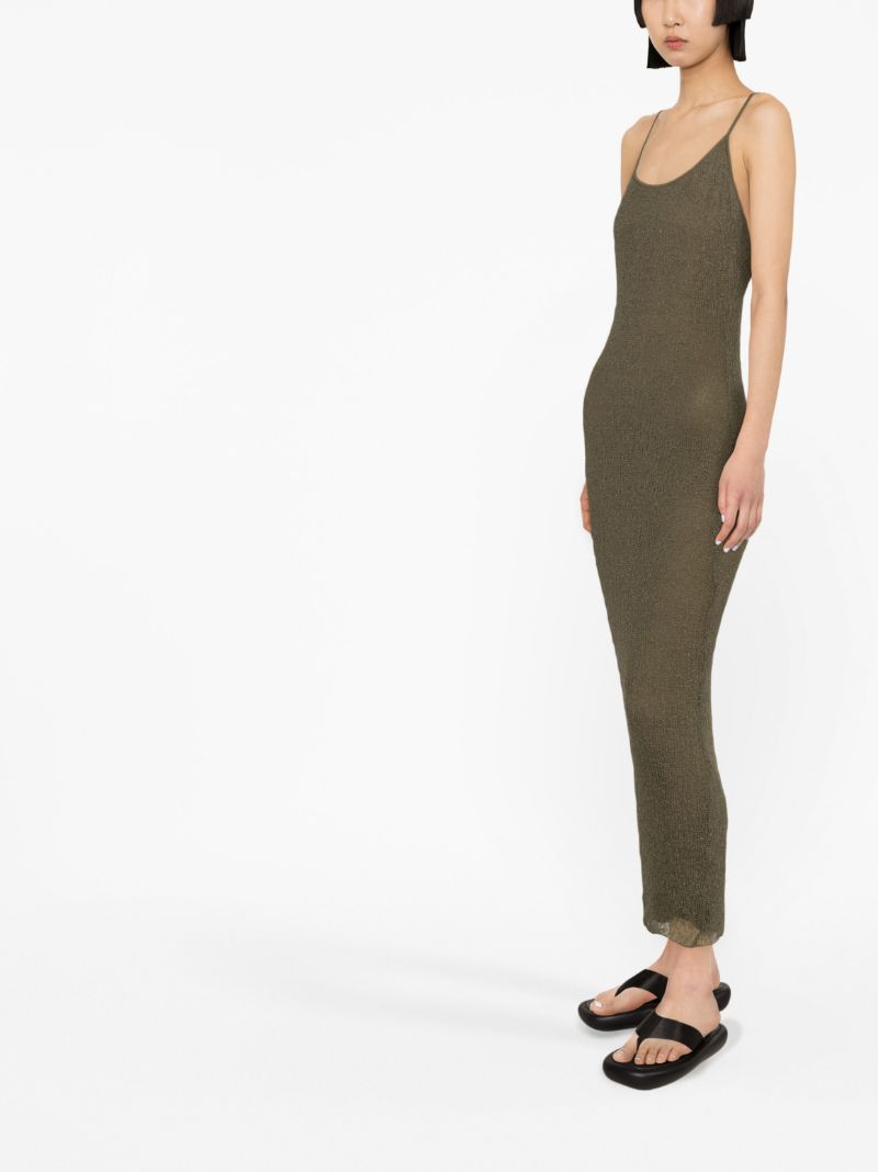 Green Ella Open Back Maxi Dress