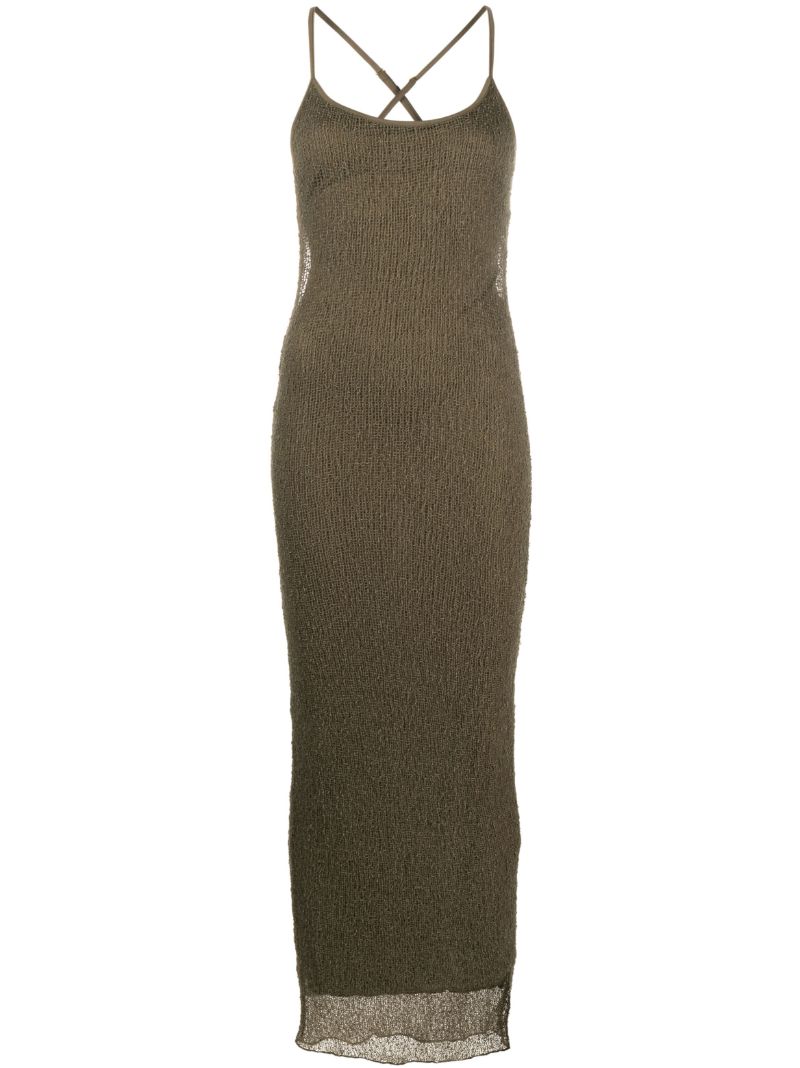 Green Ella Open Back Maxi Dress