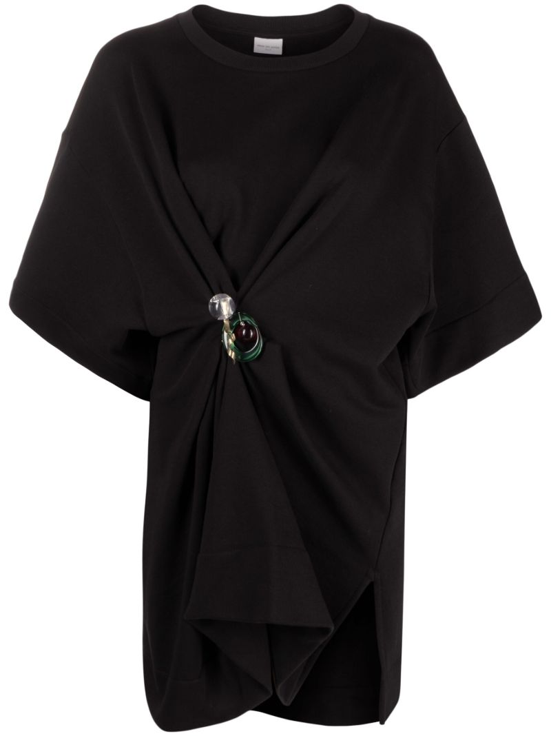 Black Jewel Cotton T-shirt Dress