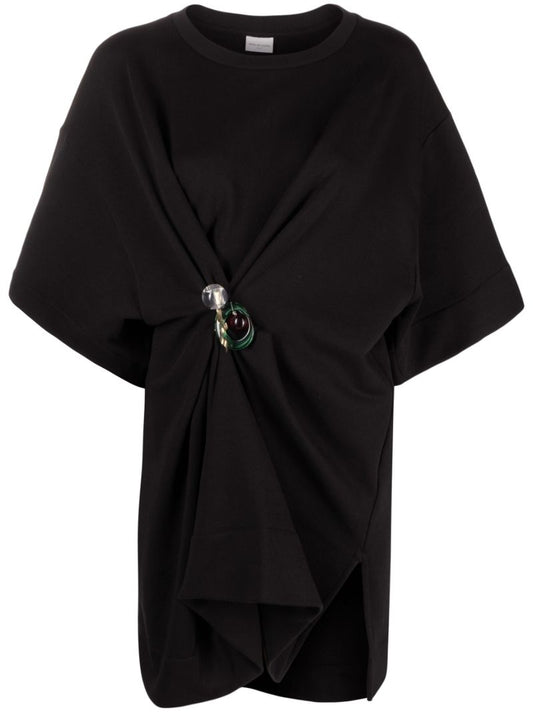 Black Jewel Cotton T-shirt Dress