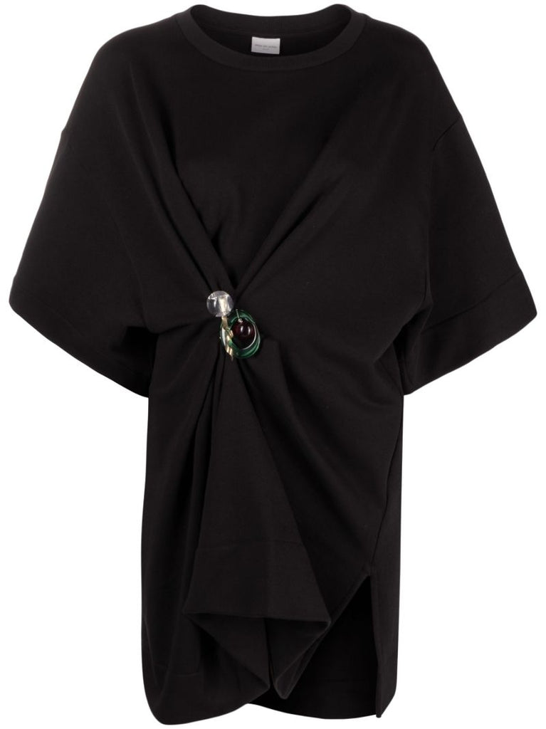 Black Jewel Cotton T-shirt Dress