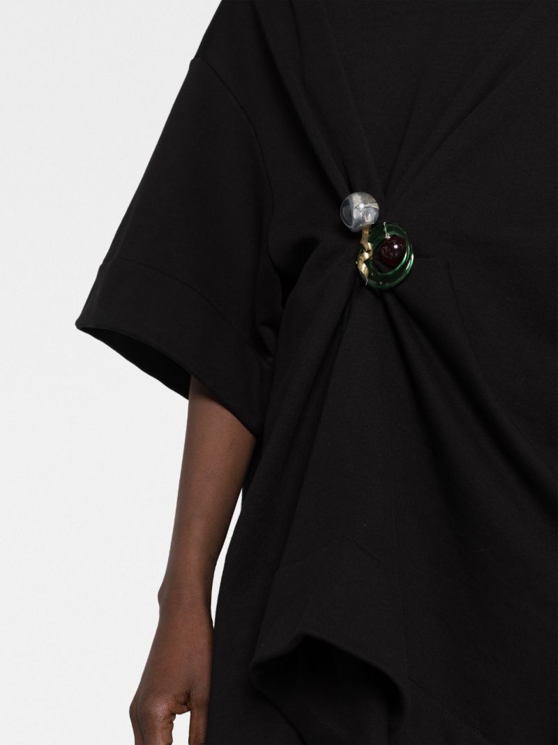 Black Jewel Cotton T-shirt Dress