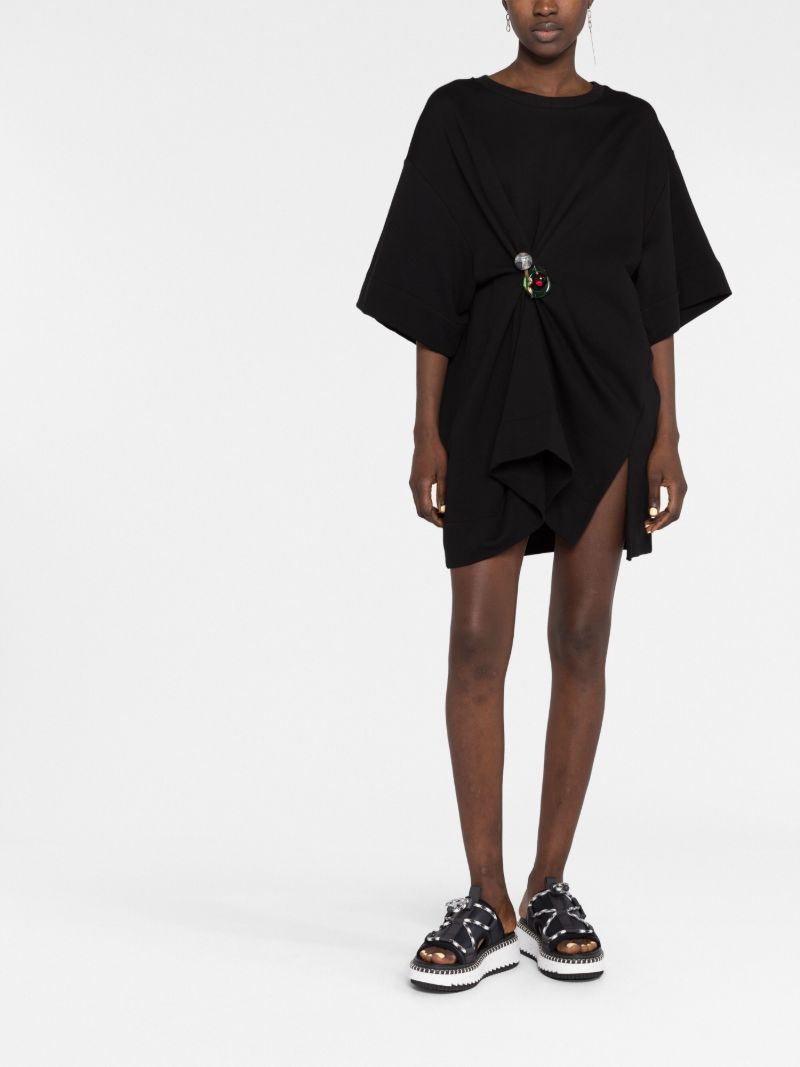 Black Jewel Cotton T-shirt Dress