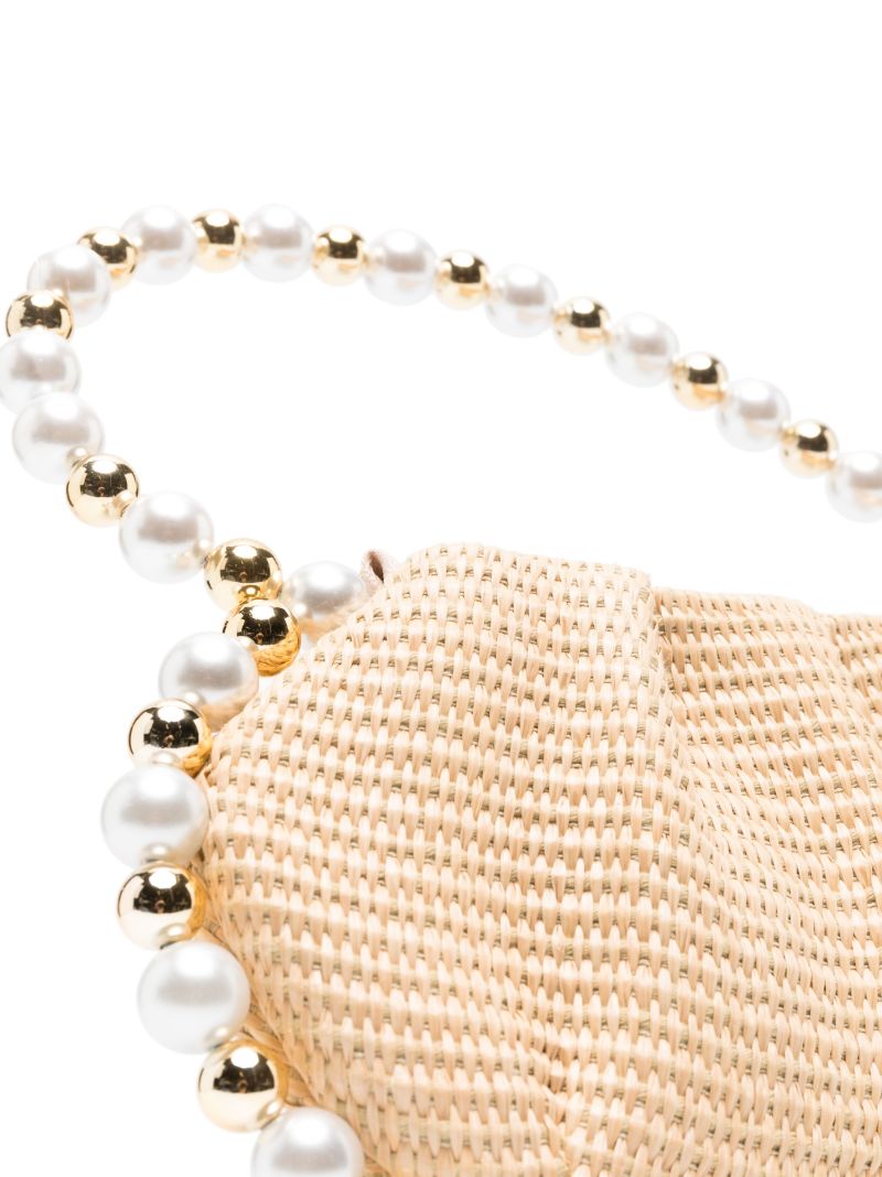 Beige Jumbo Love Raffia Clutch Bag