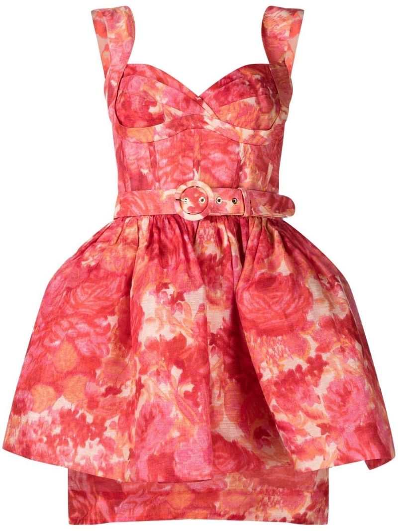 Pink High Tide Floral Print Mini Dress