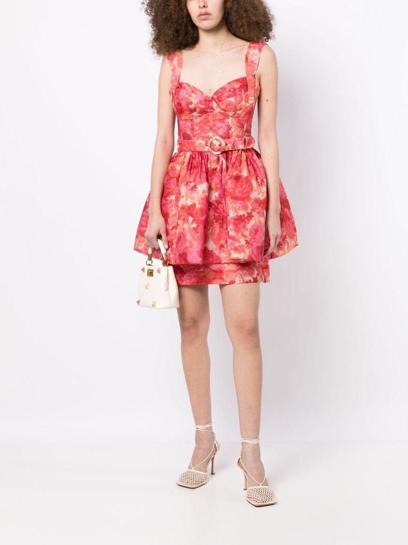 Pink High Tide Floral Print Mini Dress