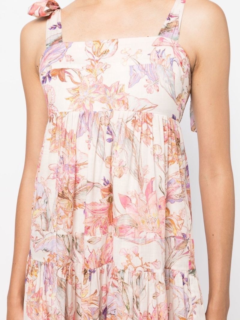 Pink Cira Floral Print Midi Dress