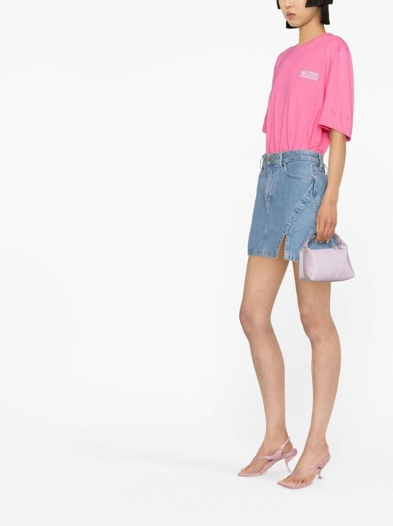 Pink Embroidered Logo Organic Cotton T-shirt