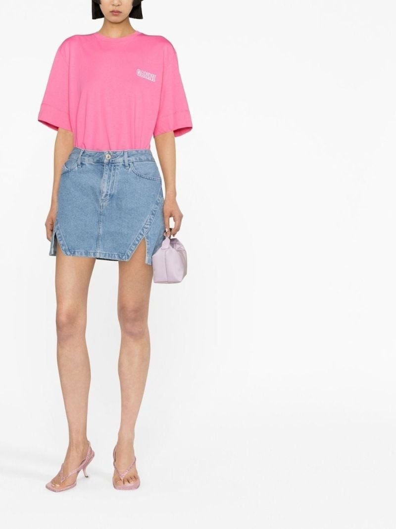 Pink Embroidered Logo Organic Cotton T-shirt