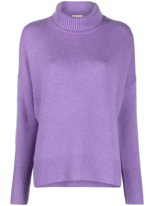 Purple Cashmere Roll Neck Jumper