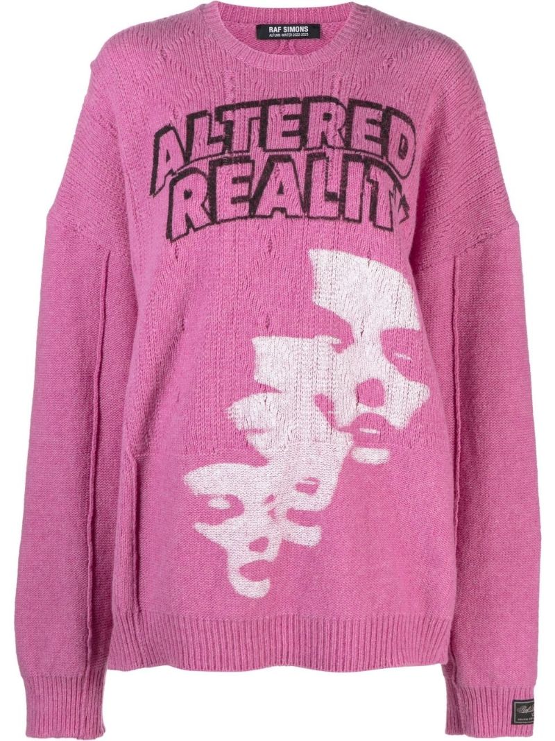 Pink Altered Reality Wool Sweater