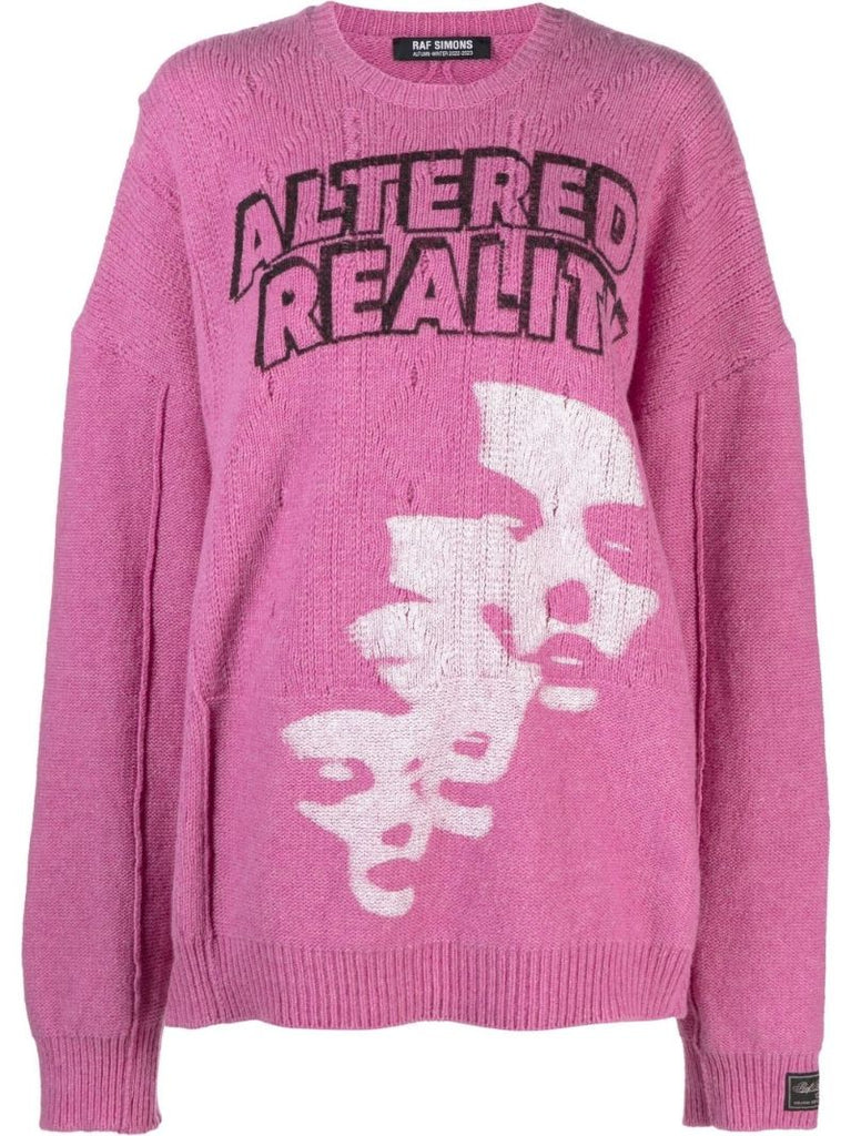 Pink Altered Reality Wool Sweater
