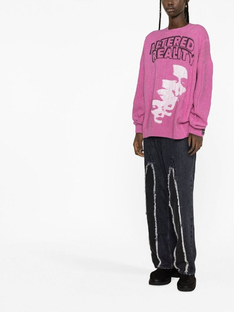 Pink Altered Reality Wool Sweater