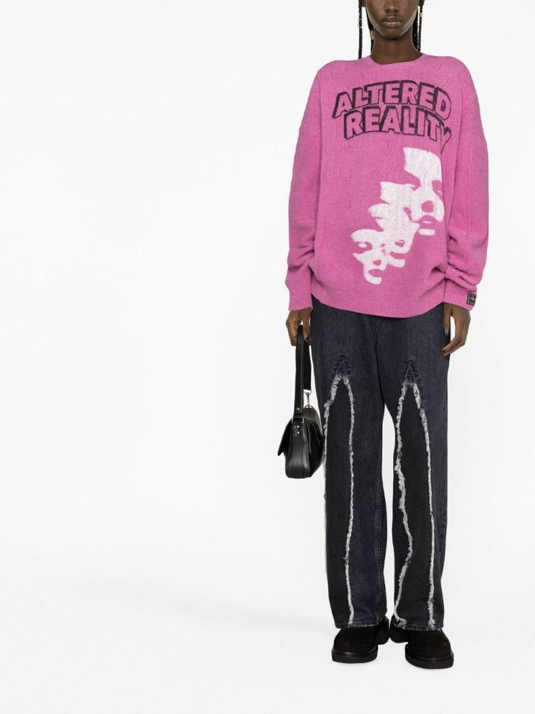 Pink Altered Reality Wool Sweater