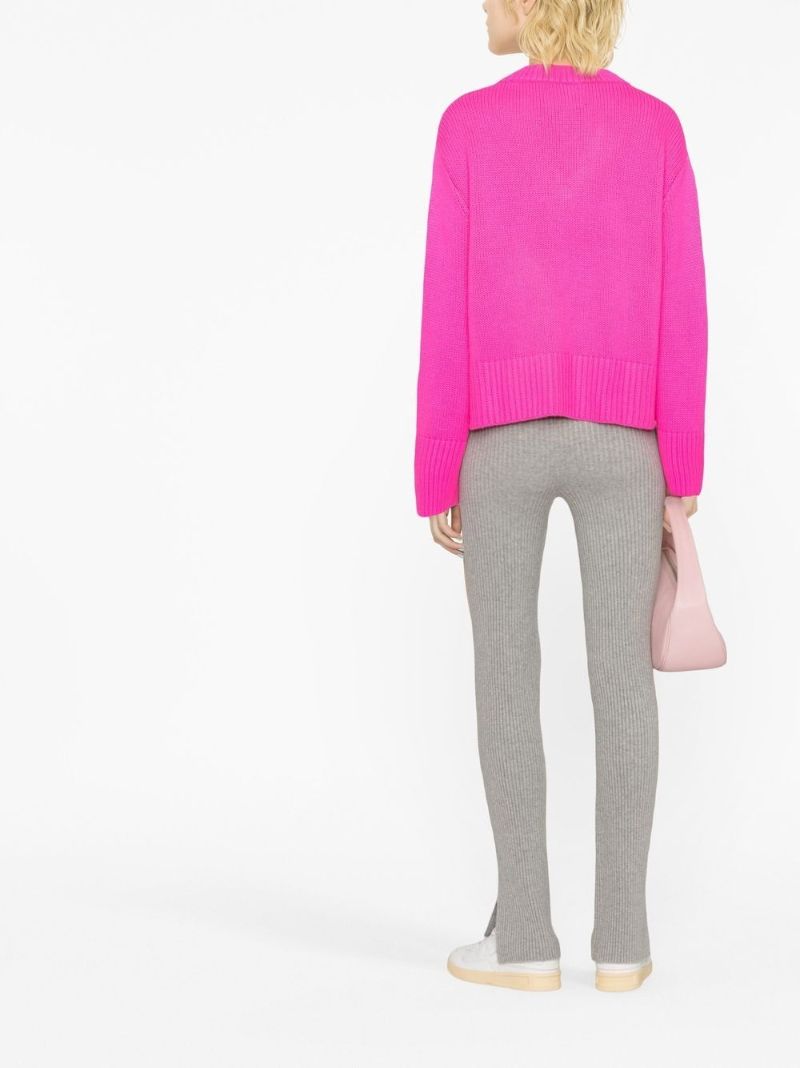 Pink Cashmere V-neck Sweater
