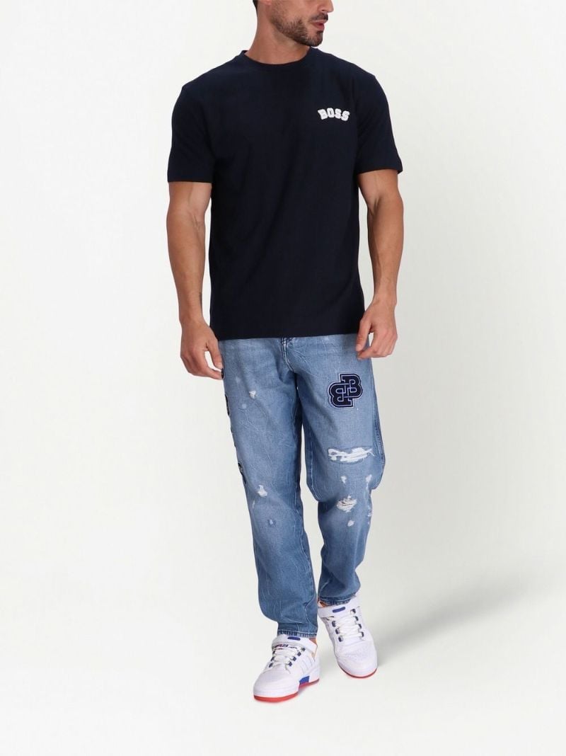 Black Logo Print Cotton T-shirt