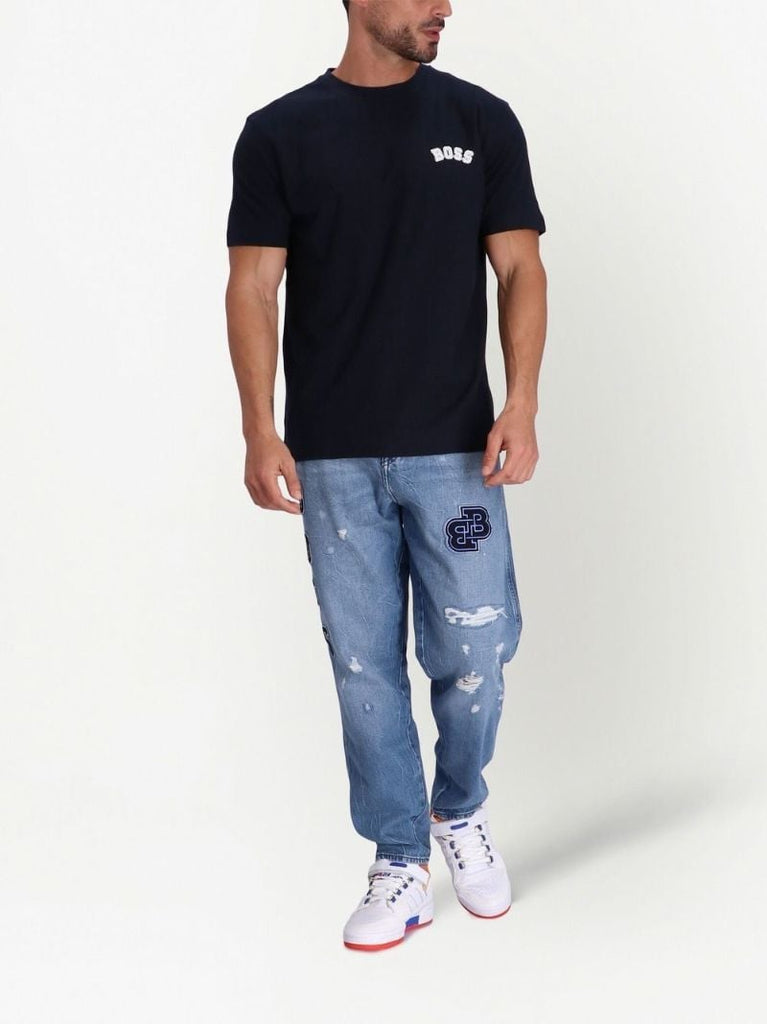 Black Logo Print Cotton T-shirt