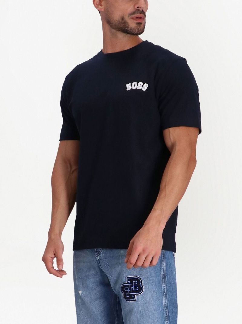 Black Logo Print Cotton T-shirt