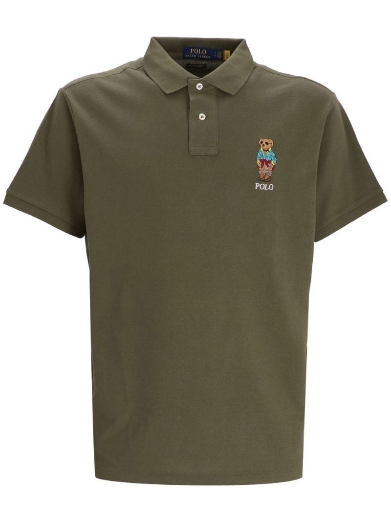 Green Polo Bear Embroidered Polo Shirt