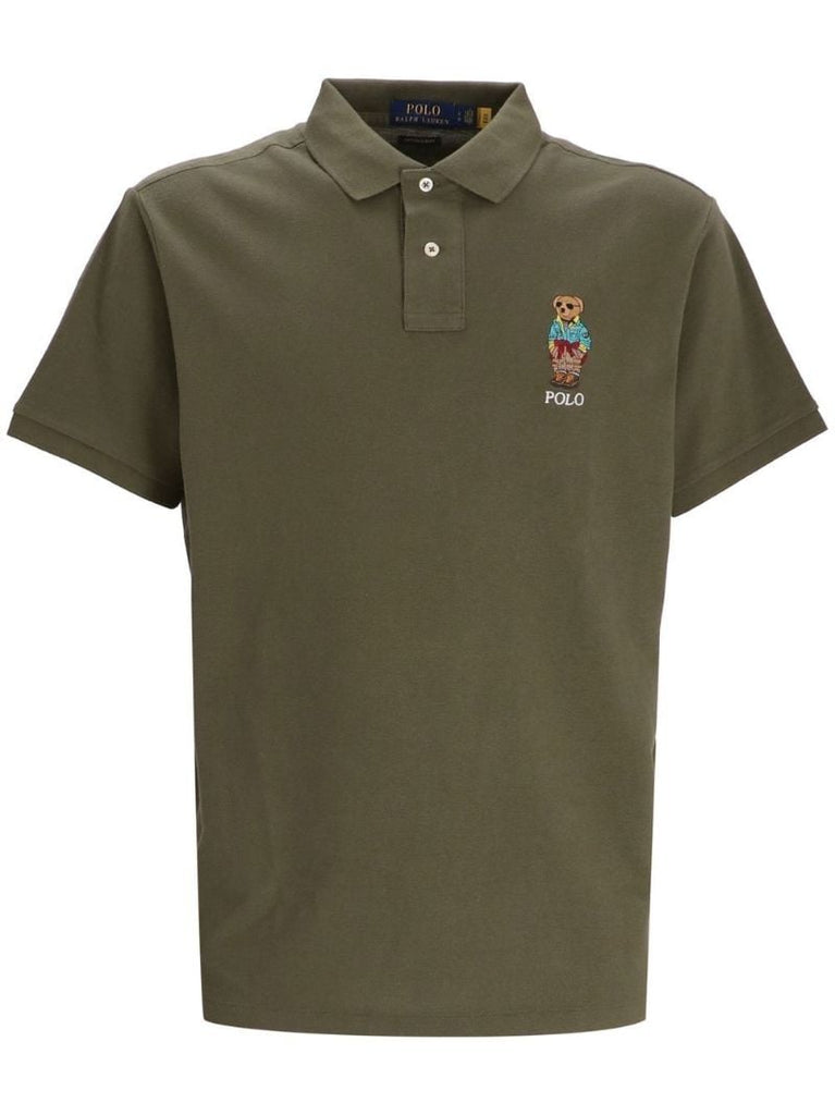 Green Polo Bear Embroidered Polo Shirt