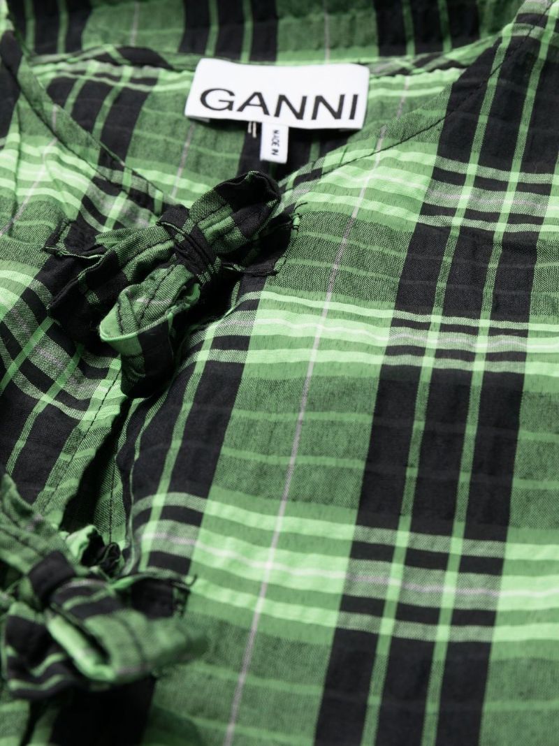 Green Check Mini Dress