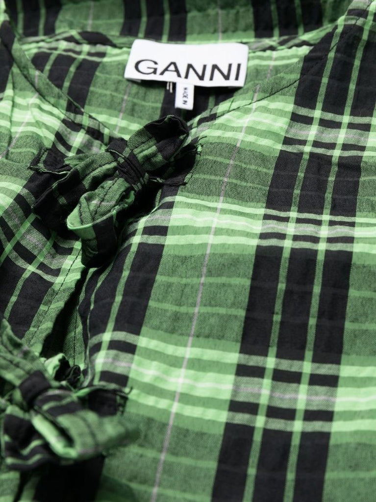 Green Check Mini Dress