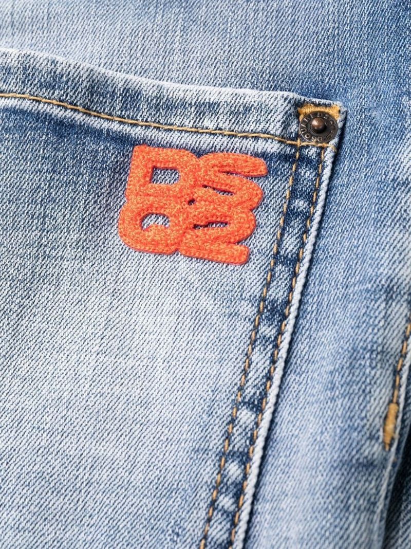 Blue Distressed Effect Denim Jeans