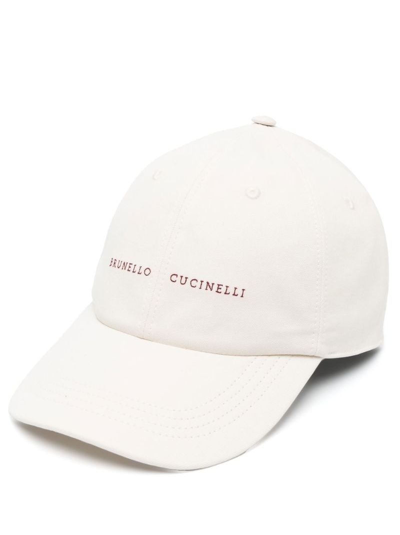 White Logo Embroidered Baseball Cap