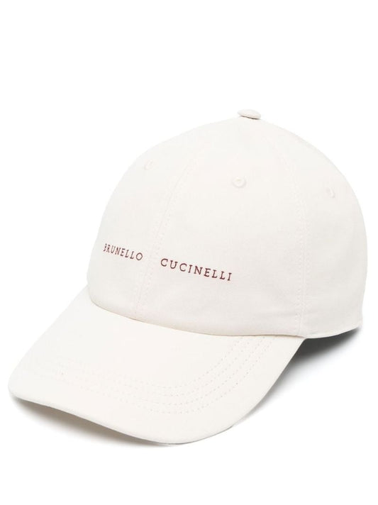 White Logo Embroidered Baseball Cap